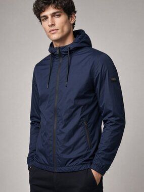 Men's Navy Hooded Jacket